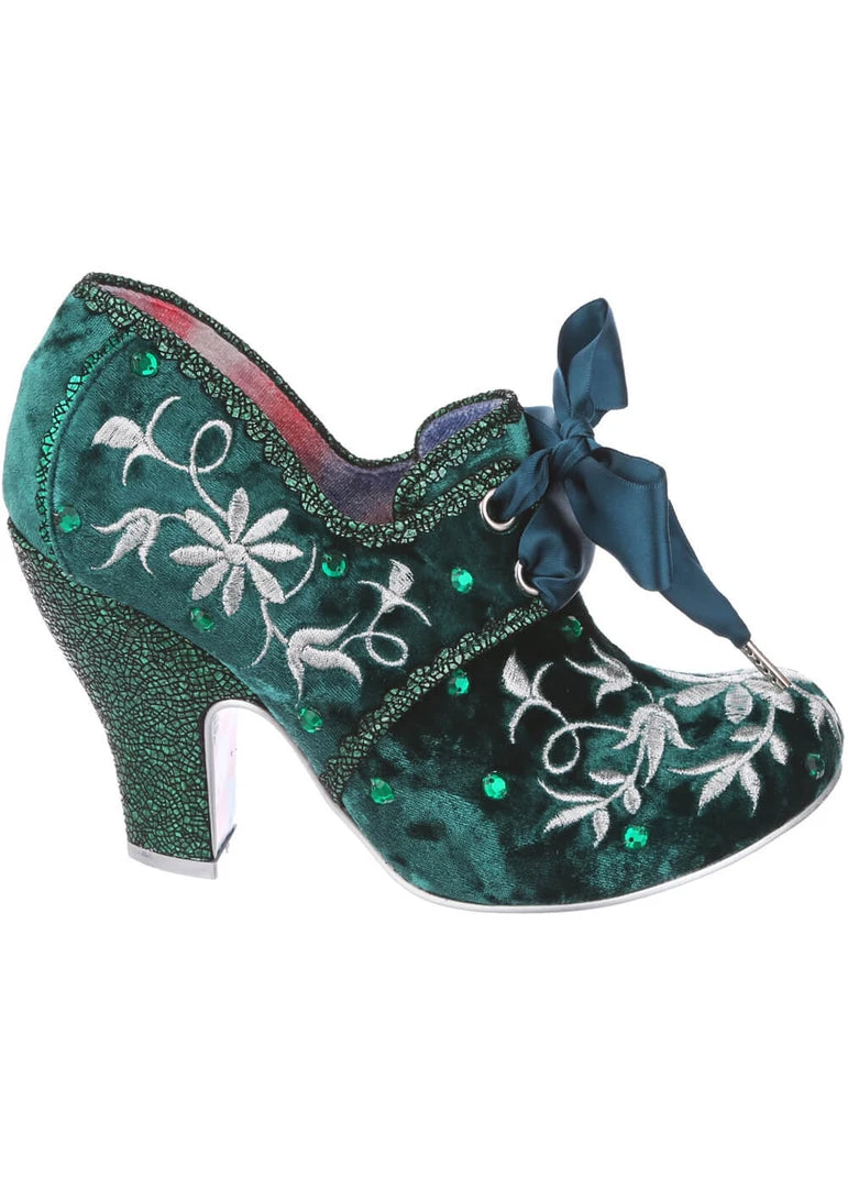 Irregular Choice Penny For Your Thoughts 70's Pumps Green