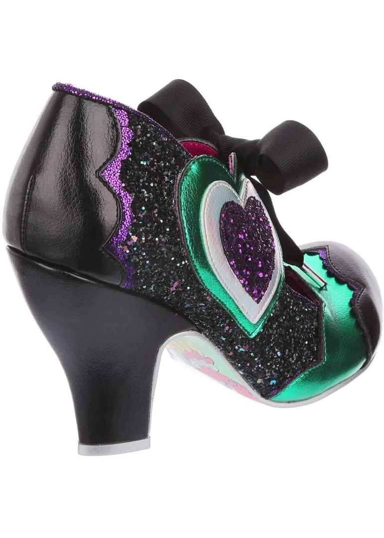 New In Irregular Choice Right On Heart 50's Pumps Black