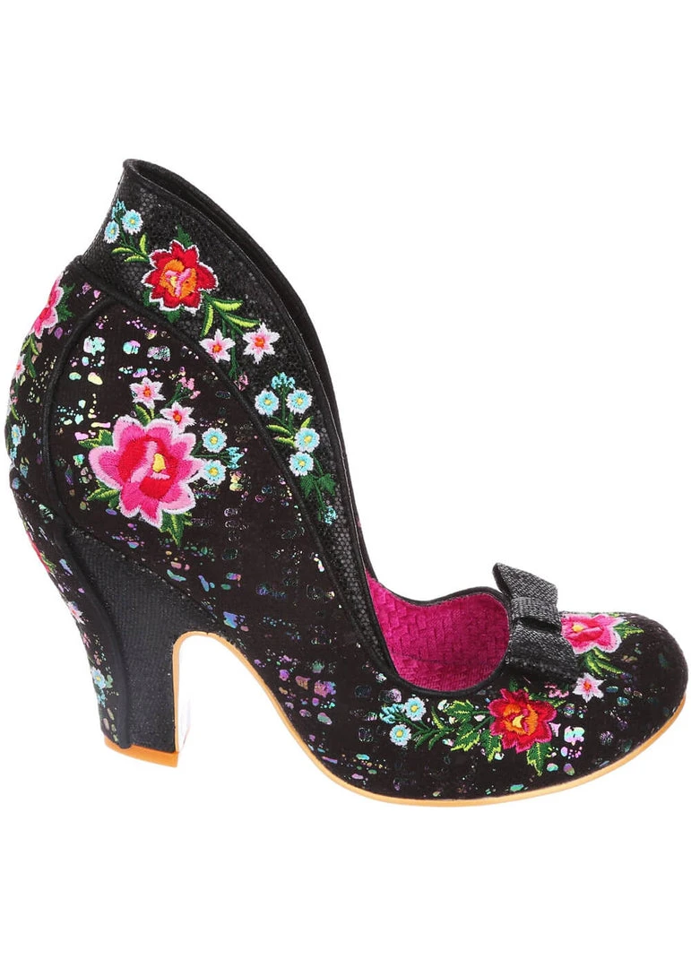 New In Irregular Choice Fancy Folk Pumps Black