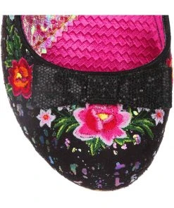 New In Irregular Choice Fancy Folk Pumps Black