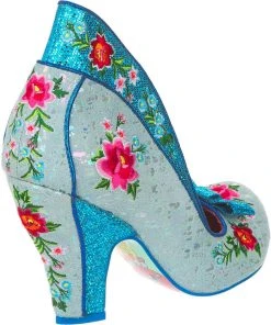 New In Irregular Choice Fancy Folk Pumps In Blue