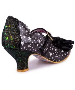 New In Irregular Choice Summer Breeze Stars 50's Pumps Black