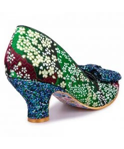 New In Irregular Choice Dazzle Razzle Floral 40's Pumps Green