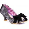 New In Irregular Choice Party Snow Queen 50's Pumps Black Silver
