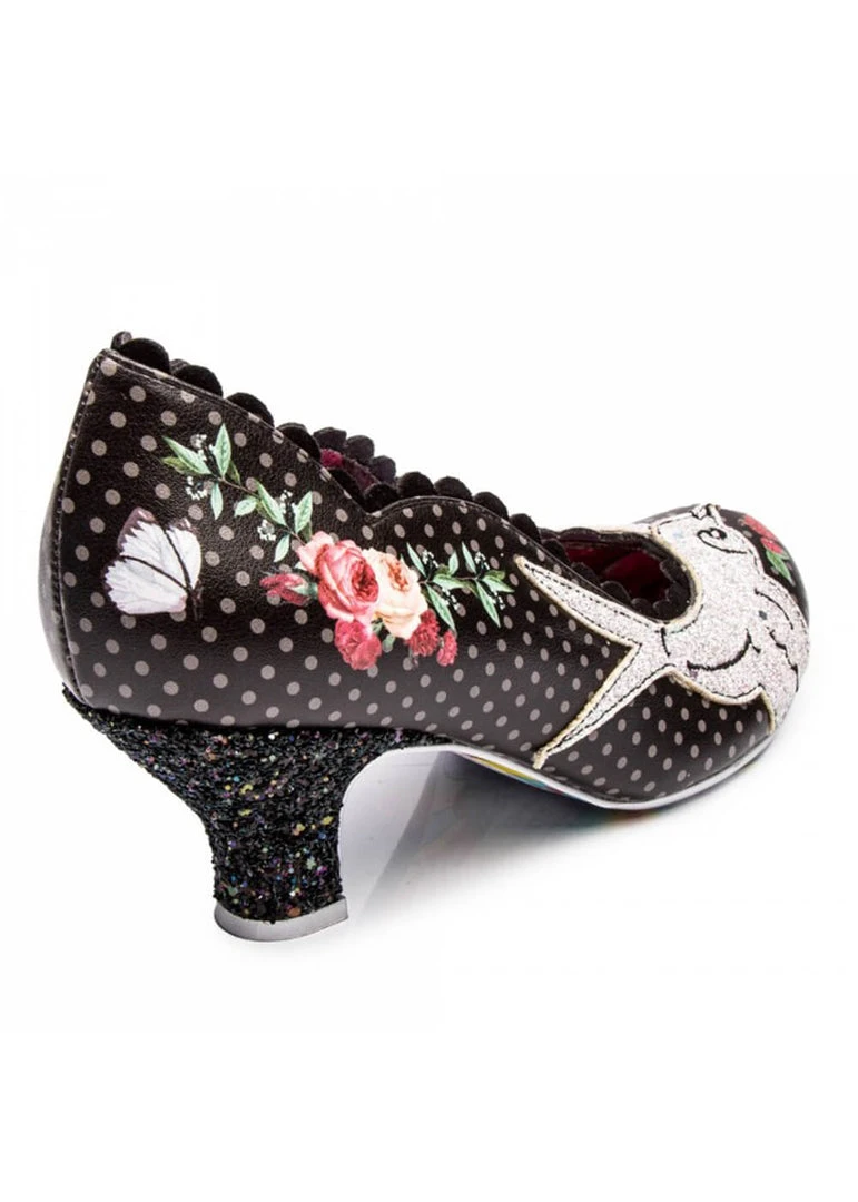 Irregular Choice Fly Free Swallow 50's Pumps Black