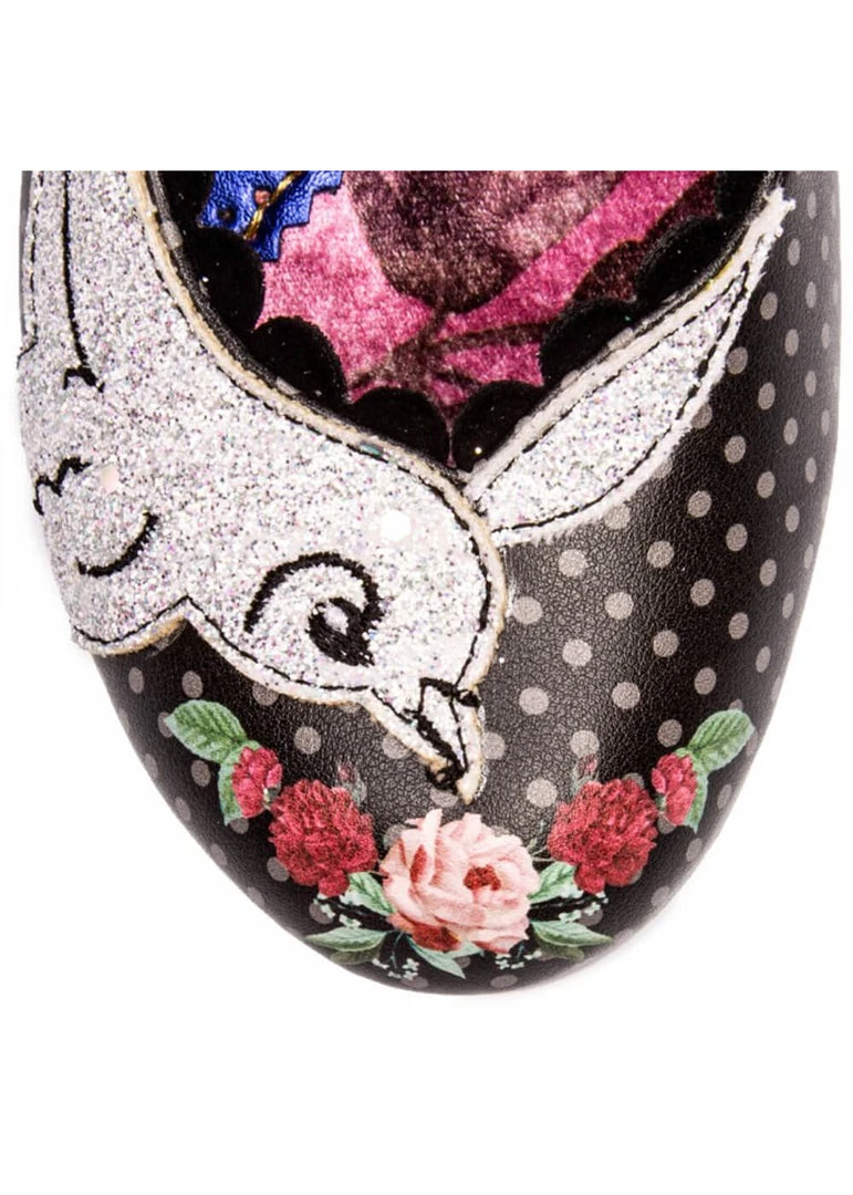 Irregular Choice Fly Free Swallow 50's Pumps Black