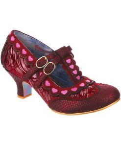 Irregular Choice Serendipity Hearts 50's Pumps Red