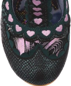 Irregular Choice Serendipity Hearts 50's Pumps Green New In