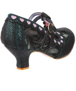 Irregular Choice Serendipity Hearts 50's Pumps Green New In