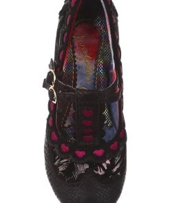 Irregular Choice Serendipity Hearts 50's Pumps Black New In