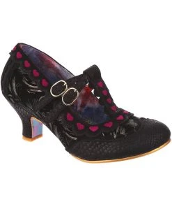 Irregular Choice Serendipity Hearts 50's Pumps Black New In
