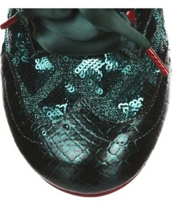Irregular Choice Cobbles 40's Pumps Dark Green New In