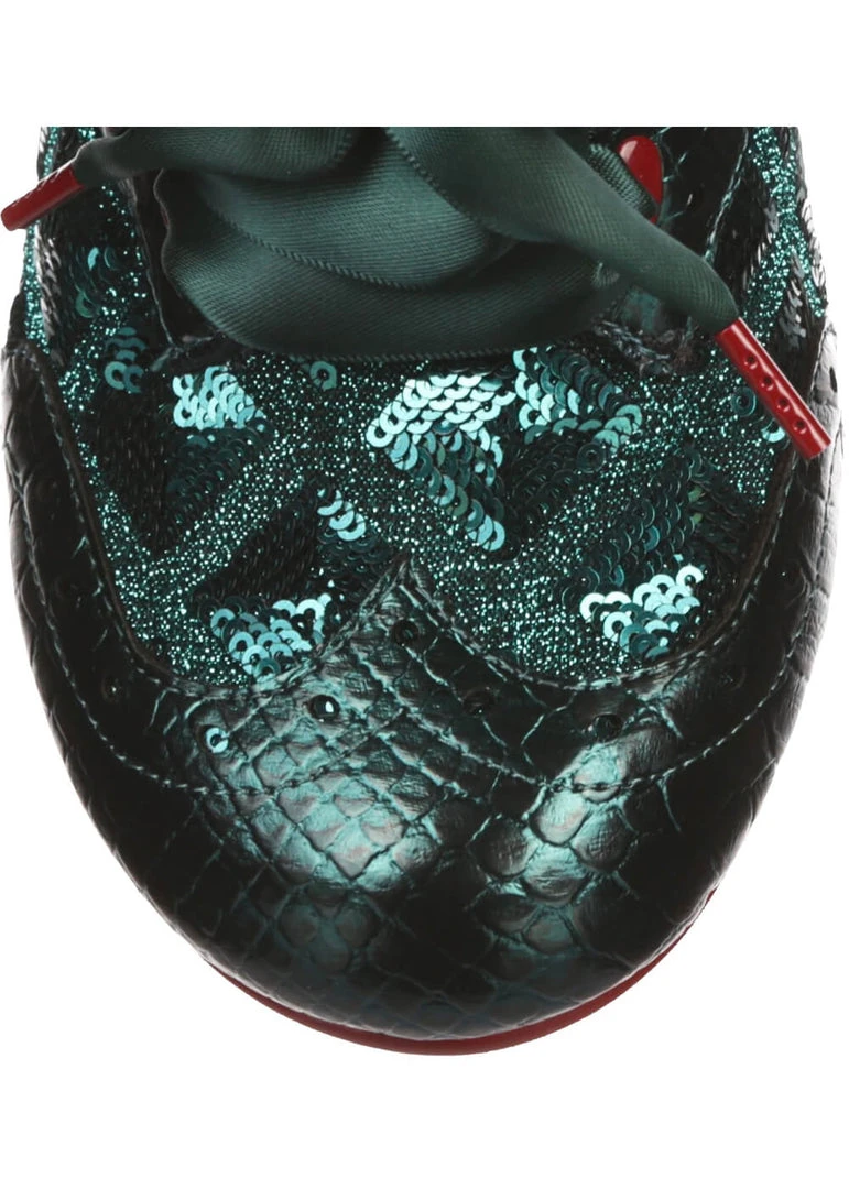 Irregular Choice Cobbles 40's Pumps Dark Green New In