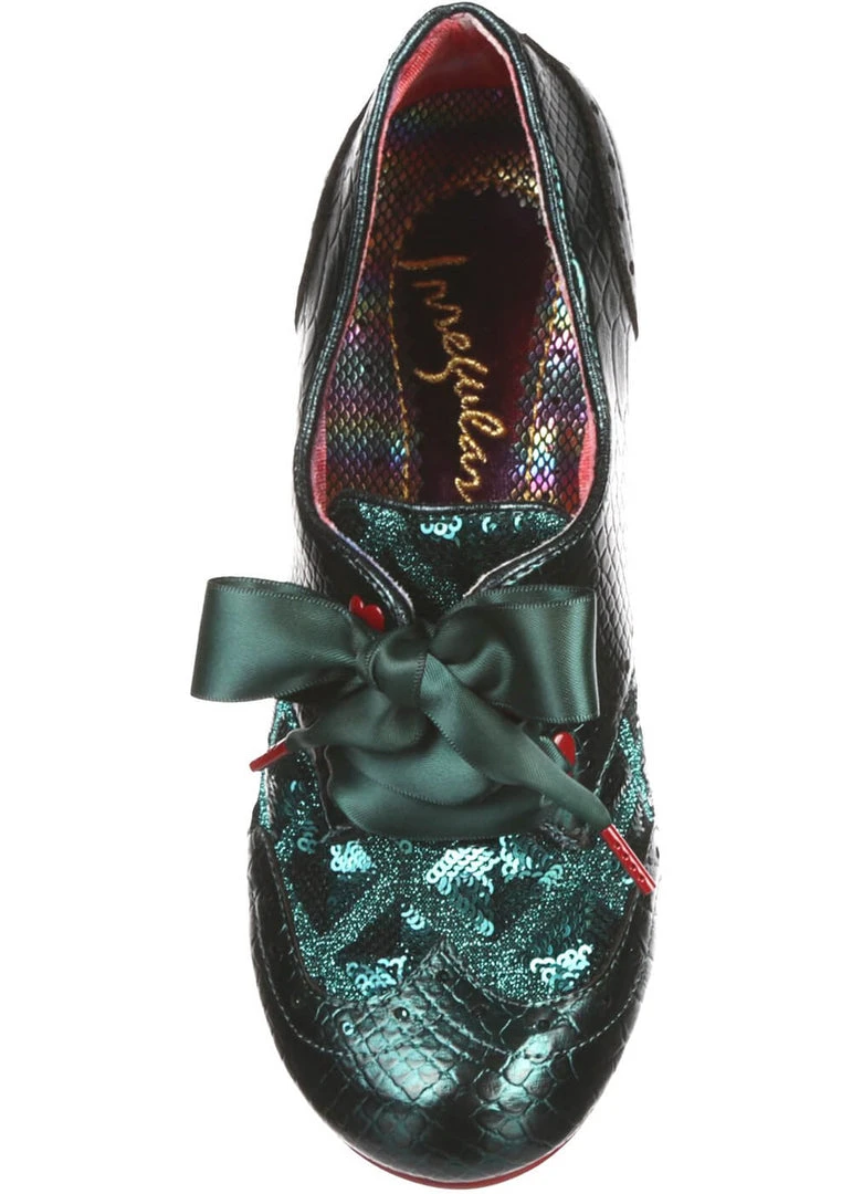 Irregular Choice Cobbles 40's Pumps Dark Green New In