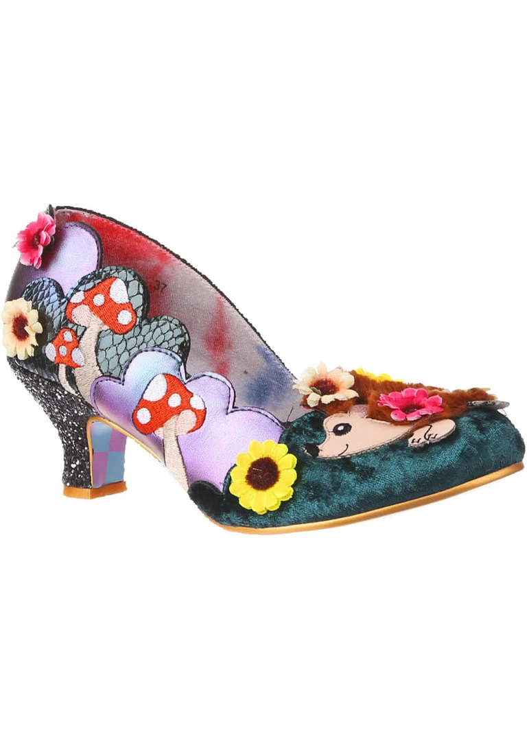 Irregular Choice Hedgerow Happiness 50's Pumps Green New In