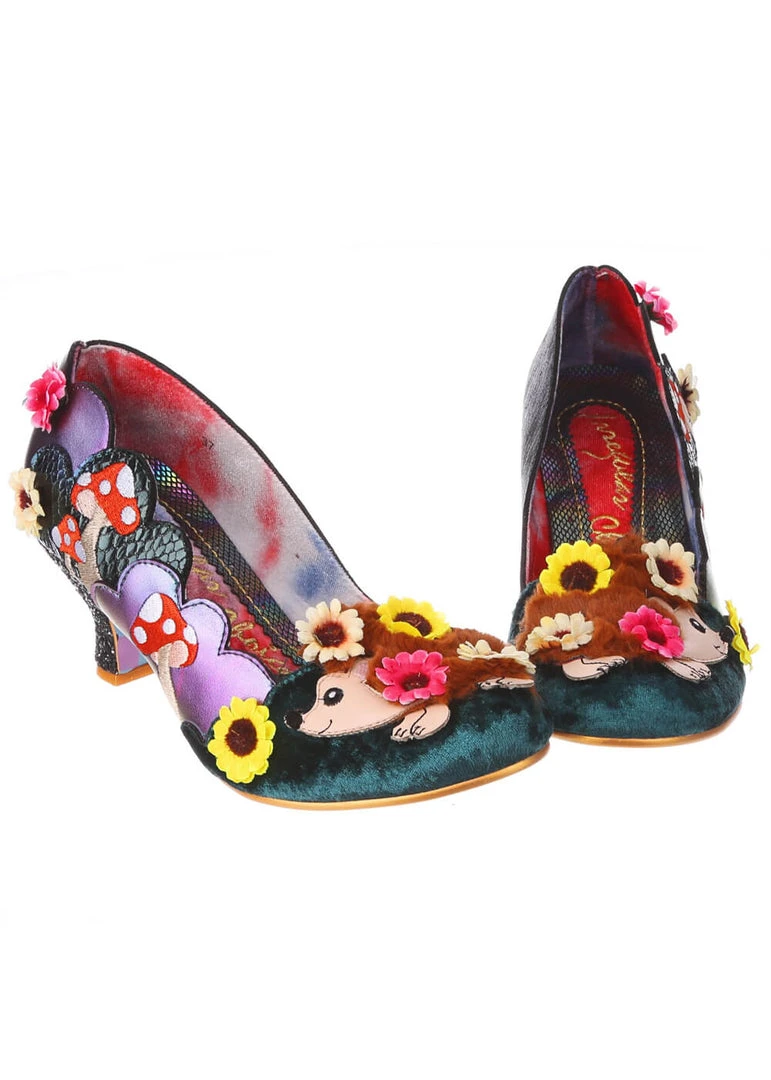 Irregular Choice Hedgerow Happiness 50's Pumps Green New In