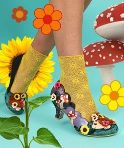 Irregular Choice Hedgerow Happiness 50's Pumps Green New In