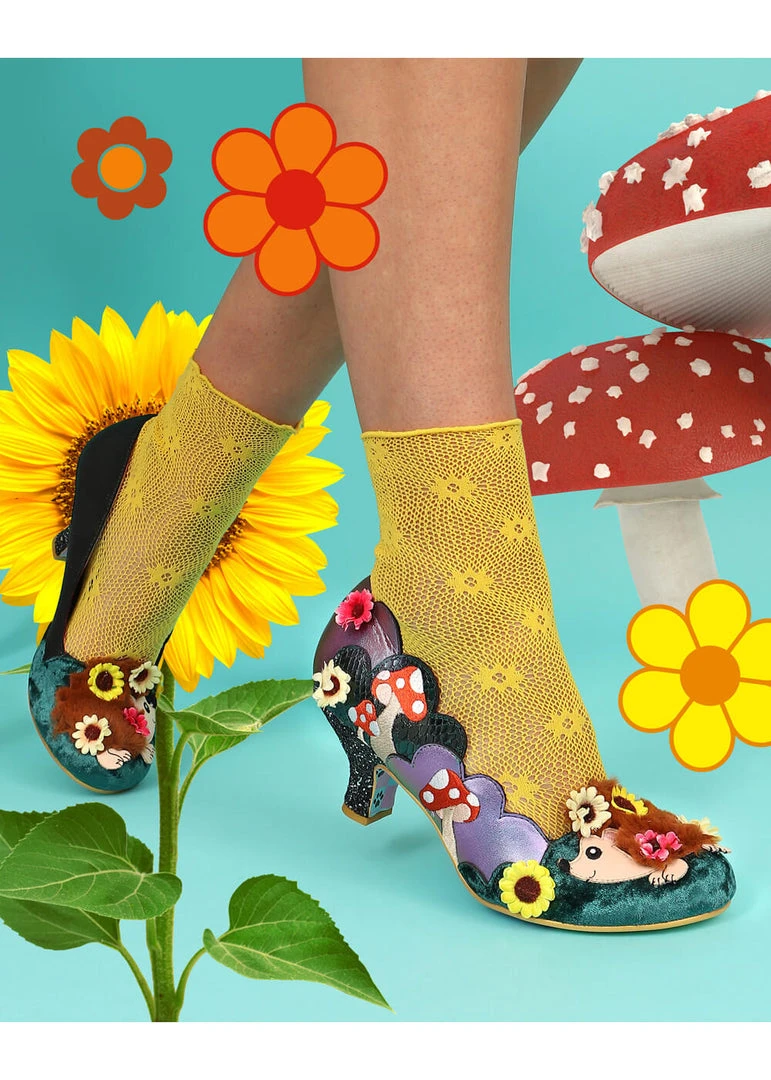 Irregular Choice Hedgerow Happiness 50's Pumps Green New In