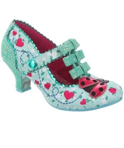 Irregular Choice Ladybuggin 50's Pumps Green