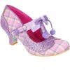 Irregular Choice Charming Chum Tartan 40's Pumps Lilac New In