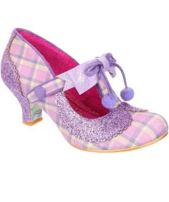 Irregular Choice Charming Chum Tartan 40's Pumps Lilac New In