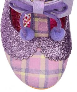 Irregular Choice Charming Chum Tartan 40's Pumps Lilac New In