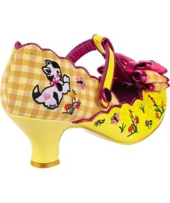 Irregular Choice Catching Butterflies Cat Pumps Yellow