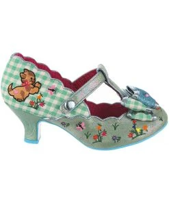Irregular Choice Catching Butterflies Cat Pumps Green New In