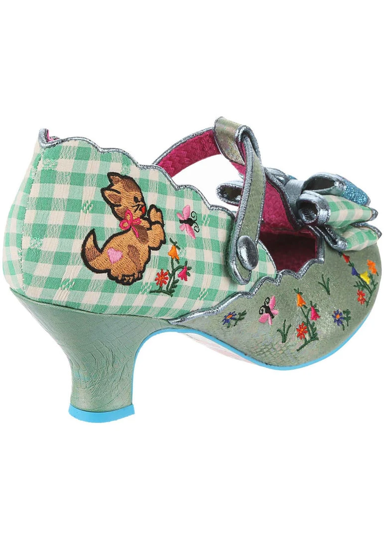 Irregular Choice Catching Butterflies Cat Pumps Green New In