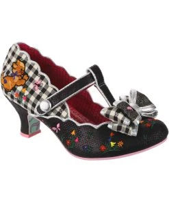 New In Irregular Choice Catching Butterflies Cat Pumps Black