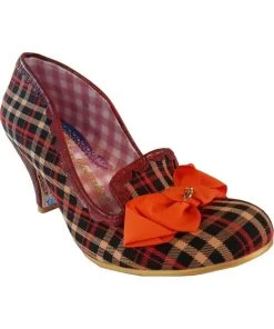 New In Irregular Choice Kanjanka Checks Pumps Burgundy Red