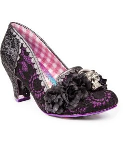 New In Irregular Choice Halloween Dark Daydream Lace Pumps Black
