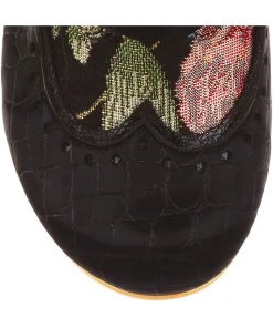 Irregular Choice Chimney Smoke Floral 40's Boots Black