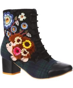Irregular Choice Hedge Hugs 60's Boots Black