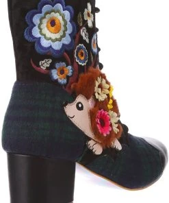 Irregular Choice Hedge Hugs 60's Boots Black