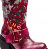Irregular Choice Great Escape Floral Boots Red New In