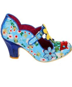 New In Irregular Choice Happy Houseplant Pumps Blue