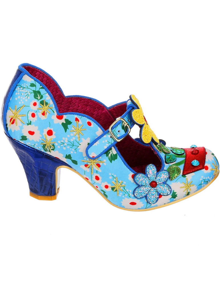 New In Irregular Choice Happy Houseplant Pumps Blue
