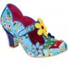 New In Irregular Choice Happy Houseplant Pumps Blue