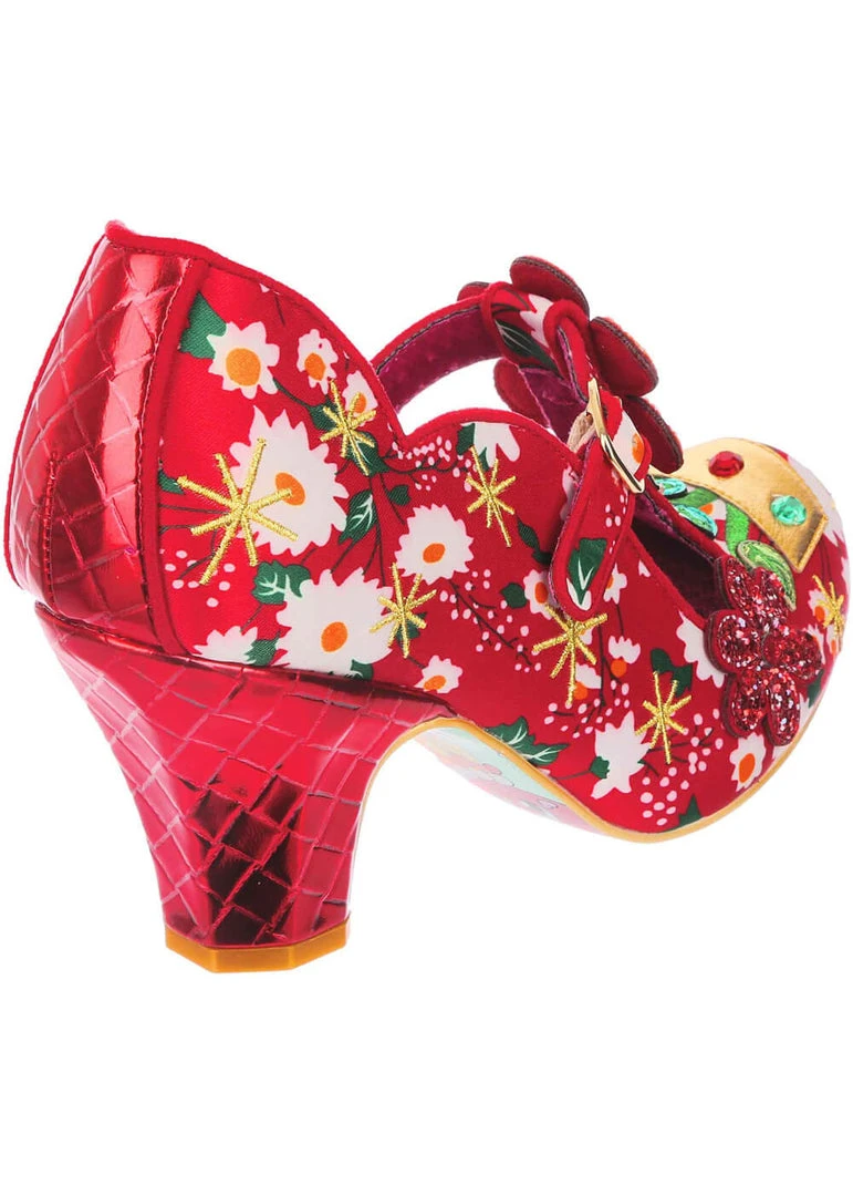Irregular Choice Happy Houseplant Pumps Red