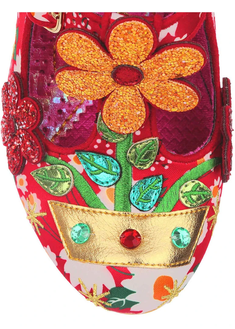 Irregular Choice Happy Houseplant Pumps Red
