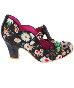 Irregular Choice Happy Houseplant Pumps Black New In