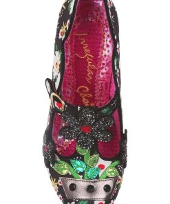 Irregular Choice Happy Houseplant Pumps Black New In