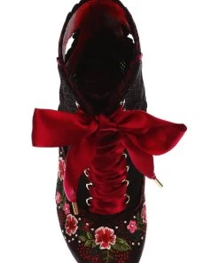 Irregular Choice Garden Walk 40's Boots Red