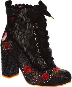 Irregular Choice Garden Walk 40's Boots Black New In