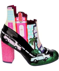 Irregular Choice Highway Honey Hotel Boots Black New In