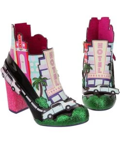 Irregular Choice Highway Honey Hotel Boots Black New In