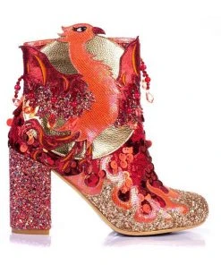 Irregular Choice Arise Phoenix 70's Boots Red Gold