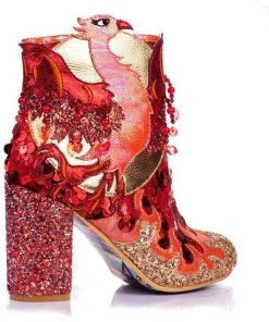Irregular Choice Arise Phoenix 70's Boots Red Gold