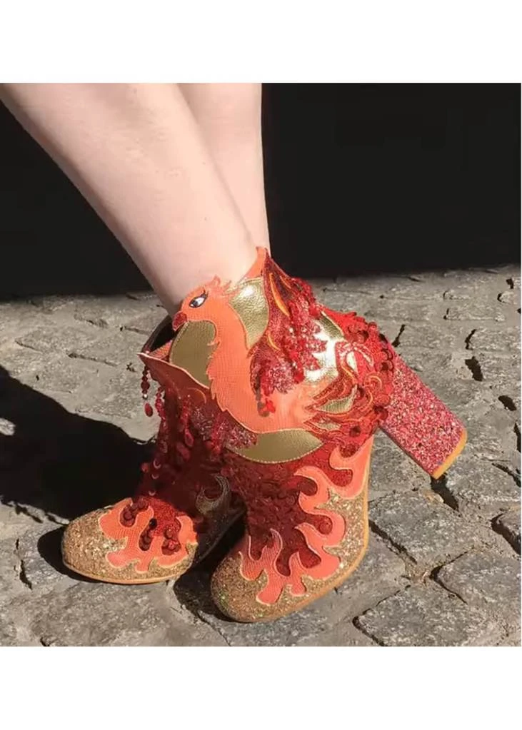 Irregular Choice Arise Phoenix 70's Boots Red Gold